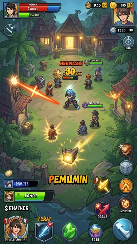 Level yang menantang dengan pemandangan indah.
