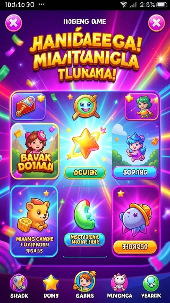 Screenshot aplikasi dengan tampilan permainan yang menarik.