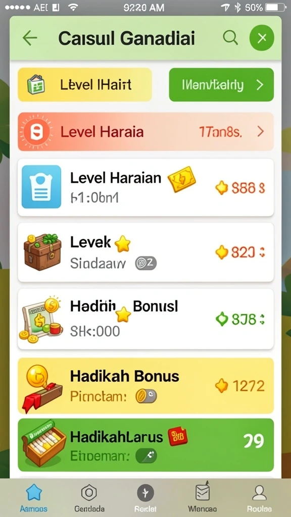 Beragam pilihan permainan yang tersedia di aplikasi.